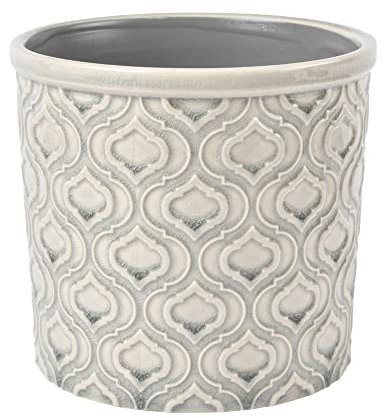 Burgon & Ball - Maceta de cerámica para interiores, tamaño pequeño y grande Gris (Venetian Grey), grande