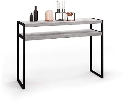 MOBILI FIVER, Luxury, Konsolentisch, Grauer Beton, Made In Italy