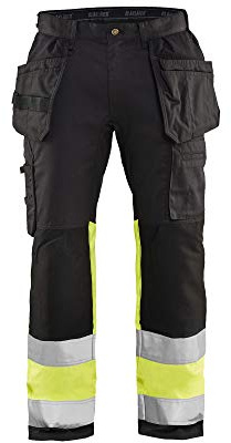 Blaklader 155818119933C50 High Vis Arbeitshose mit Stretch, Schwarz/Gelb, Größe C50