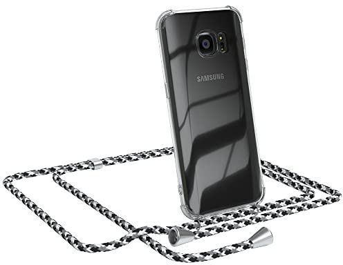 EAZY CASE Handykette kompatibel mit Samsung Galaxy S7 Handyhülle mit Umhängeband, Handykordel mit Schutzhülle, Silikonhülle, Hülle mit Band, Stylische Kette für Smartphone, Schwarz Camouflage