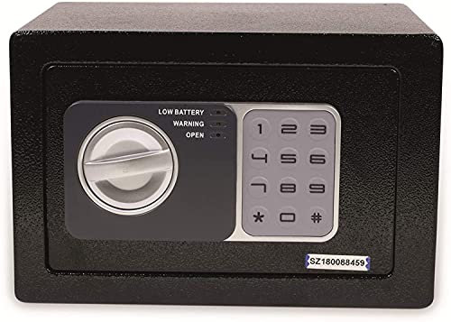 RED OPTICUM AX Compact Safe Tresor 17x23x17cm - Tresor mit elektronischem Zahlenschloss inkl. 2× Notschlüssel - Wandtresor Möbeltresor aus robustem Stahl mit Doppelbolzen Verriegelung