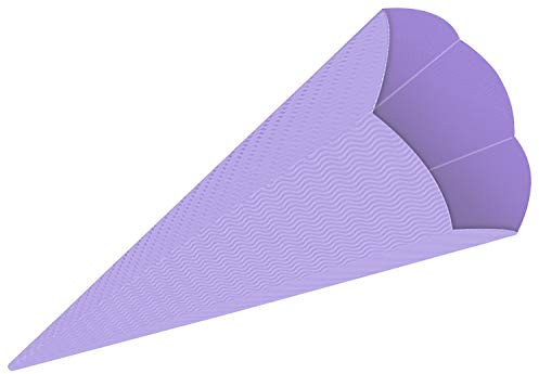 Ursus 9840060 - Schultüten 3D uni, flieder, Rohlinge aus 3D Colorwellpappe 260 g/qm, 6 eckig, 5 Stück, Höhe ca. 68 cm, Durchmesser ca. 20 cm, zum Basteln einer individuellen Schultüte