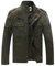 WenVen Giacca da Uomo Classica in Cotone Giubbotto con Zip Antivento Cappotto Casual Tempo Libero Giaccone Leggera Autunnale Uomo Verde Militare M