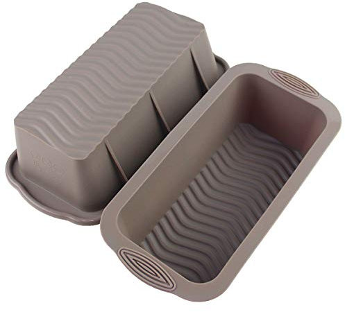 Teglia per pane e pagnotta in silicone, antiaderente, per torte, pane, torta, pancake, pizza, antiscivolo, senza BPA, lavabile in lavastoviglie (grigio, 2 pezzi)