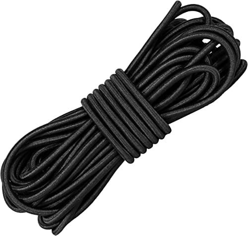 Cuerda elástica Fuerte, Cuerda elástica de 32 pies 5/32 Pulgadas (4 mm), Correas de Amarre de Lona de Grado Marino para Camping, Correa de Remolque, Cordones de Zapatos, Manualidades, Barco, Kayak,