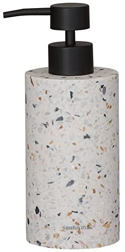 Sealskin Blend Seifenspender 260 ml, in modernem Terrazzo-Look, Zement, Weiß-Terrazzo