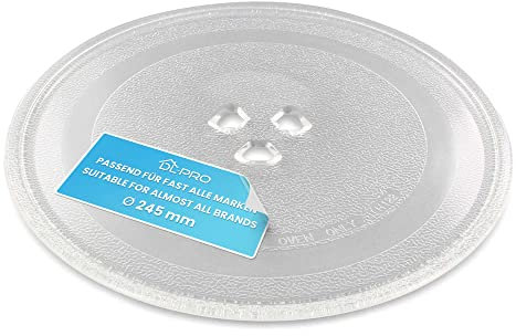 DL-pro Piatto girevole universale per microonde da 24,5 cm, piatto rotondo in vetro con diametro di 245 mm
