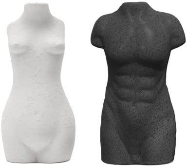 fisura. Salière et poivrière. Sel et poivre original. Saliere et poivriere en céramique. (Corps, noir et blanc)