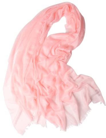 Prettystern Damen 100% Sommer Kaschmir-Schal leicht Ring Schal für festlich Schulter-Tuch XL feine drüne Cashmere rosa
