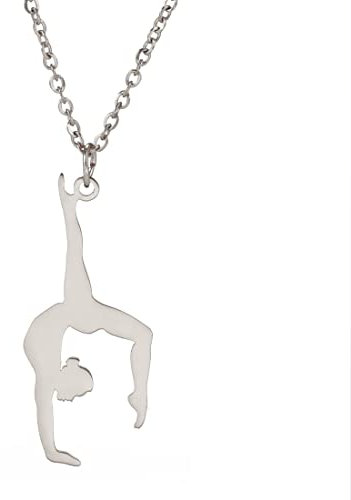 EUEAVAN Inspirierend Turner Anhänger Halskette Ballett Ballerina Sport Tanz Solo USA Gymnastik Choker Team Schmuck Mädchen Frau Trainer Tochter (r)