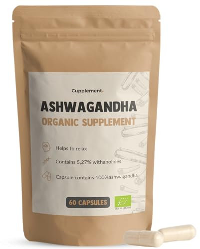 Cupplement Ashwagandha Kapseln 500 mg – 60 Stück – Bio Ashwagandha – Nahrungsergänzung aus Ashwagandha-Wurzel