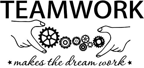 Motivierendes Zitat Teamwork Makes The Dream Work für Büro, Schule, Klassenzimmer, Kabine und Schlafzimmer, inspirierende Wandkunst, Aufkleber