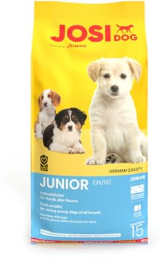 JosiDog Junior (1 x 15 kg) | Junior | Premium Trockenfutter für Welpen und Junge Hunde | glutenfrei | für Beste Verträglichkeit | Hundefutter | Powered by JOSERA | 1er Pack