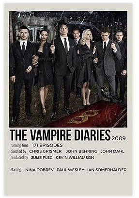 VOLBOZ The Vampire Poster & Diaries 2009 Cover Poster Leinwand Poster Wandkunst Dekor Druck Bild Gemälde für Wohnzimmer Schlafzimmer Dekoration ungerahmt 20 x 30 cm