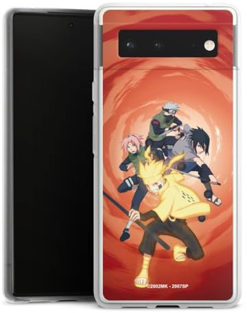Silikon Hülle kompatibel mit Google Pixel 6 Case transparent Handyhülle Naruto Shippuden Sasuke Sakura