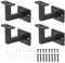 uxcell Black Fixed Swivel Hand Rail Brackets Adjustable Square Hand Rail Brackets for Staircase Stair (6pcs)
