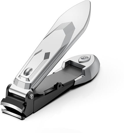 BEZOX Nail Clippers with Catcher – Heavy Duty Self-Collecting Nail Cutters with Ergonomic Lever Keep Fingernails and Toenails Impeccably Manicured