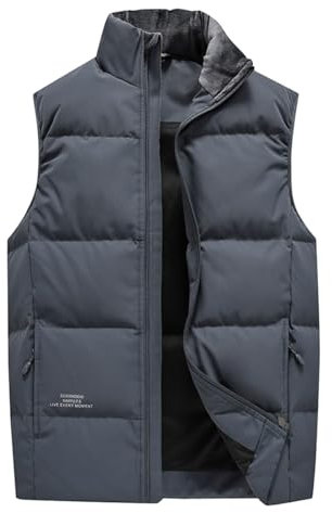 TienNew Gilet unisexe (M-6XL), coupe-vent et chaud pour couple, grande taille, pour l'hiver, l'extérieur, le sport, la course à pied, Gris - Homme, 6XL