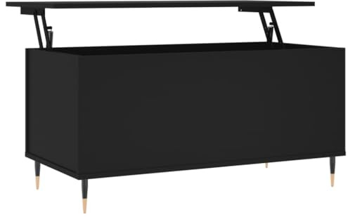 vidaXL Couchtisch, Sofatisch für Wohnzimmer, Wohnzimmertisch mit viel Stauraum, Beistelltisch Kaffeetisch Wohnzimmermöbel, Schwarz Holzwerkstoff