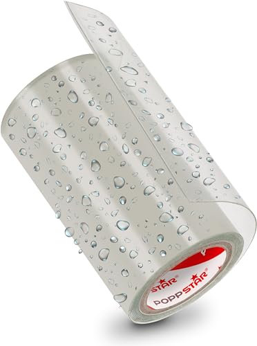 POPPSTAR Nastro adesivo impermeabile (larghezza 10cm, lunghezza 3m, trasparente) Toppa per piscina sott‘acqua (nastro per riparare piscine e superfici bagnate) ultra-resistente