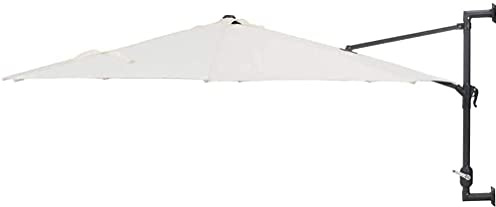 RWGOVLU Patio Umbrellas Wall-Mounted Outdoor Wall-Mounted Sun Protection and UV Protection Parasol Garden Lawn Parasol Awnings with Metal Poles