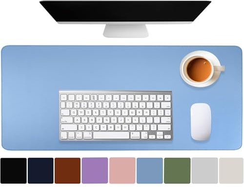 Busnos Schreibtisch Unterlage Groß Schreibtischunterlage Modern 120x 43 cm Schreibtisch Unterlage pc Maus Unterlage Schreibtisch Filz Schreibtischunterlage Hellblau Tischunterlage Desk Pad