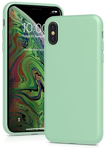 YATWIN für iPhone X Hülle, iPhone XS Hülle, Premium Silikon Handyhülle mit Kameraschutz, Seidig-Weicher Berühren Ultra Dünne Stoßfeste Kratzfeste Schutzhülle, Hellcyan