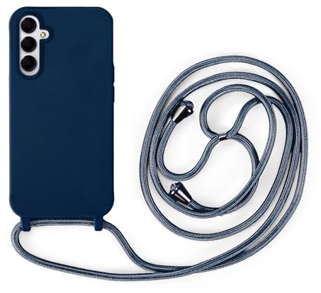 Handykette Kompatibel mit Samsung Galaxy A14 | Necklace Hülle mit Band, Handyhülle zum Umhängen | Case mit Handykordel, Stoßfeste Schutzhülle zum Umhängen Kordel | Blau