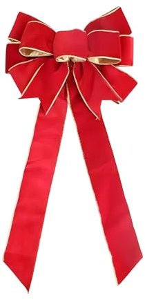 Falafoty Arco del Adorno del árbol de Navidad Grandes Lazos Navideños Rojos Arcos de Corona de Navidad para Decoraciones de árboles de Navidad Adornos Colgantes de Navidad