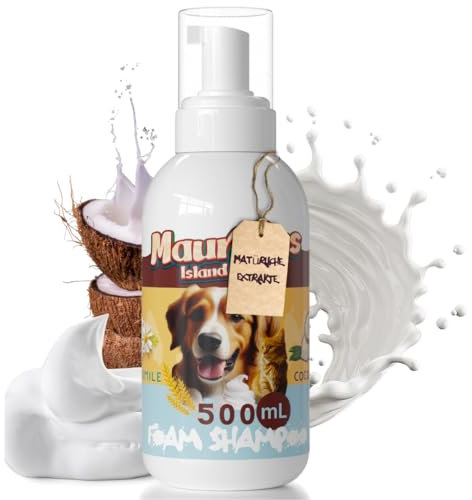 Trockenshampoo für Hund und Katze 500ML Schaum Kokosnuss ohne Ausspülen | Schnelltrocknend & Natürlich | Hypoallergen Hautfreundlich Geruchsneutralisierende Wirkung