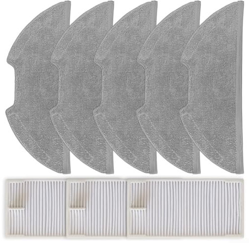 Kit d'accessoires pour EUREKA E10s, Obode A8, pour aspirateur robot M9 (3 filtres, 5 serpillères)