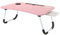 Laptop Table with drawer and USB Ports, small fan - Portable Bed Tray and Lap Desk with Cup Holder -Foldable lap tray for Writing, Reading, and Working on Bed, Couch, or Sofa (Pink)