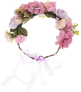 WOONEKY Elegante Blumenkrone Kopfschmuck Brautkranz Für Frauen Mädchen Hochzeitsaccessoire