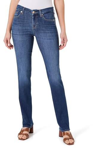 7 For All Mankind Damen Kimmie Straight Bair Duchess Jeans, Mid Blue, 29W EU