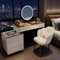 Makeup Vanity with Mirror and LED Lights, Modern Vanity Desk with Drawers and Stool, Dressing Tables with Wireless Charging Station, Vanity Desk set with Bluetooth Speaker, USB Ports (white, 80)