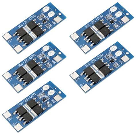 VGOL 5Pcs Battery Protection Board 2S 7.4V 13A Balance Li-ion Lithium 18650 Battery Charger Board for Lithium Polymer Lithium Ion Batteries 46x20x3.6mm