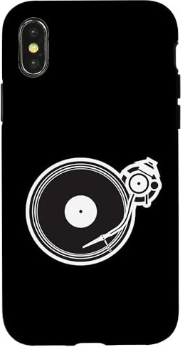 Coque pour iPhone X/XS Tourne-disque DJ avec stylet et aiguille graphique Scratch and Mix