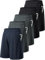 miijoory 5er Pack Sporthose Herren Kurz Hosen Sport Shorts mit Taschen Schnell Trocknend Trainingshose Laufhose für Gym Basketball Fitness(XL,Schwarz, Schwarz, Dunkelgrau, Dunkelgrau, Dunkelblau)