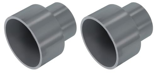 QUARKZMAN 2 Stück PVC Gerade Rohrverbinder, 75mm x 50mm Reduzierverbinder Reduzierstück Rohrverschraubung Rohrkupplung Adapter für Garten Bauernhof Bewässerung Wasserrohr Armaturen, Grau
