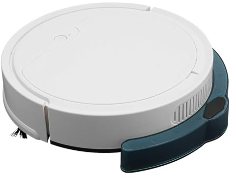 Saugroboter Roboterstaubsauger, Saugroboter mit Wischfunktion 3 in 1, 1100Pa Staubsaugerroboter mit 2 Arten Reinigungsmodus für Tierhaare, Teppich, Hartboden (Weiß)