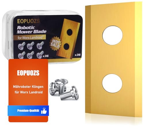 EOPUOZS Set di 36 Lame in Titanio per Robot Tagliaerba Worx Landroid, Lame di Ricambio di Alta Qualità con Viti Incluse, Compatibili con Worx e LandXcape