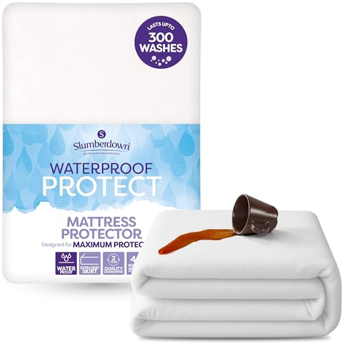 Slumberdown Waterproof Mattress Protector Super King - Super Absorbent & Spill-Proof, Silent Terry Cover, 30cm Deep Fitted | Durable Up to 300 Washes, Non-Allergenic & Washable (180 x 200cm)