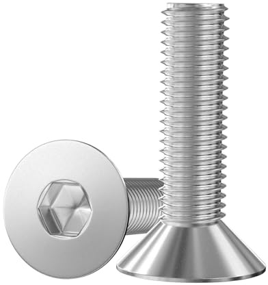 GUEEYUAW 30 Piezas Tornillo Avellanado M6 x 16 mm, Acero Inoxidable 304 A2 V2A Tornillos Hexagonales Interiores