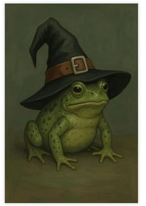BILQAHT Hexenfrosch-Poster, Gothic-Halloween-Kunst (69), Leinwand-Poster, Wandkunst, Dekor, Bild, Gemälde für Wohnzimmer, Schlafzimmer, Dekoration, 20 x 30 cm