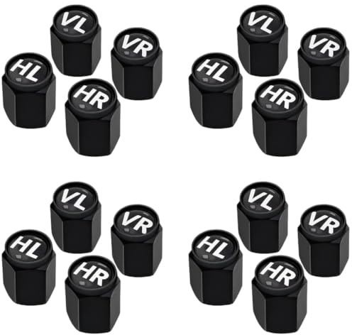 Ventilkappen ZLIP 8er-Set mit Dichtung – zur Kennzeichnung von Winterreifen & Sommerreifen für PKW, SUV & mehr, Ventildeckel Set für 8 Reifen, Radventilkappen, Valve Caps (8, ABS)