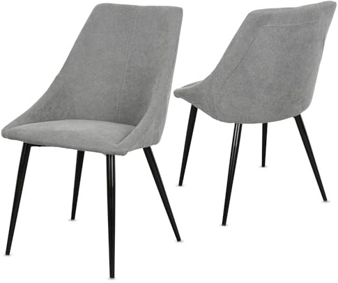 Staboos Esszimmerstühle 2er Set – Polsterstuhl bis 150 kg (Grau)