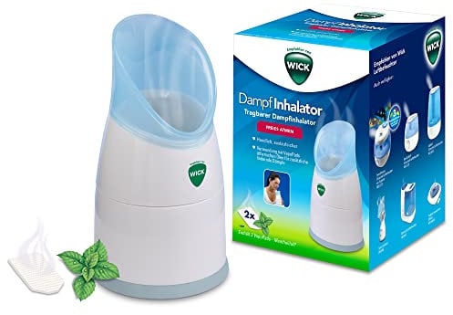 Wick Tragbarer Dampf-Inhalator – Kompakt – Einfach zu bedienen – Spülmaschinengeeignet – inkl. VapoPads mit ätherischen Ölen – W1300