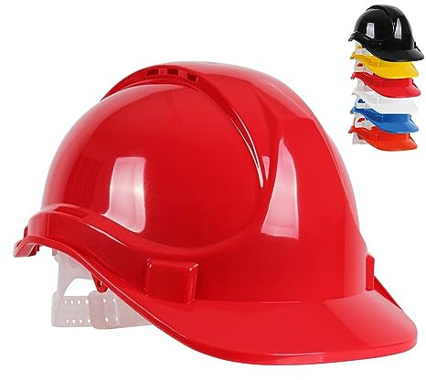 Blackrock Red Hard Hat, Safety Helmet, For Construction, Mens Womens Unisex, Work Hats, Builder, One Size Adjustable Head Strap, HDPE Protection, UK/EU 2016/425 EN937:2012+A1:2012
