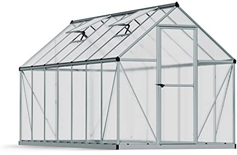 Canopia by Palram Gewächshaus klein Mythos 6x14 Treibhaus 426x185 cm Aluminium Silber Tomatenhaus Polycarbonatplatten UV-beständig