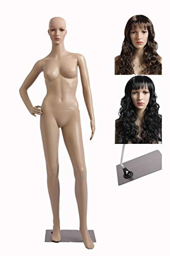 EurotonDisplay weibliche Schaufensterpuppe mit 2 Perücken gratis ,Metallplatte SF-1 Mannequin Female Frau